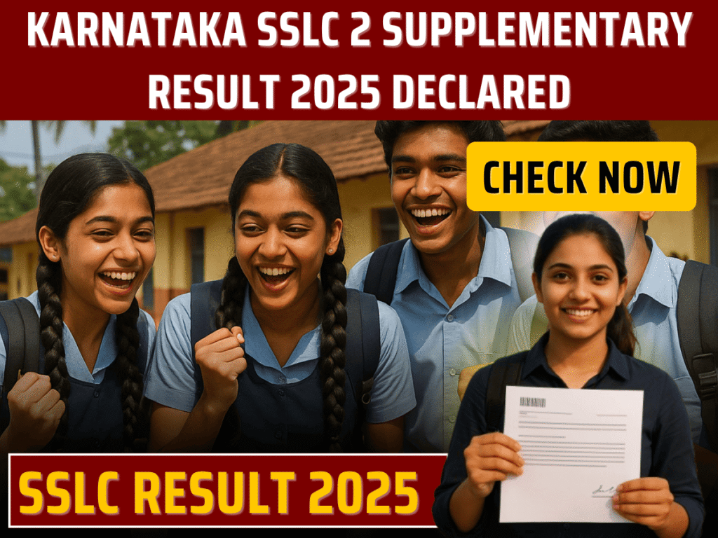 Karnataka SSLC 2 Supplementary Result 2025 Declared